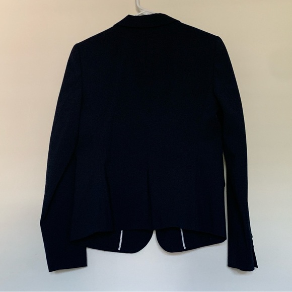 Women’s 6 ANN TAYLOR Navy Blue Single Button Business Casual Blazer Jacket - Picture 6 of 8